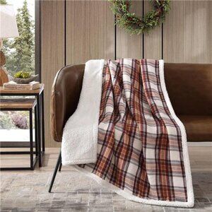 Brown Throw Blanket Reversible Sherpa Fleece Bedding Home Decor for‎ All Seasons